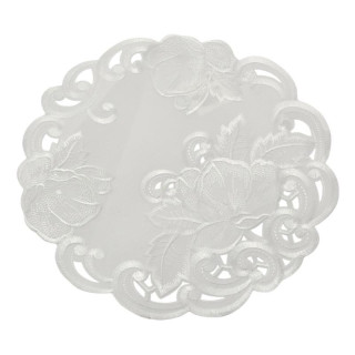 Serwetka haftowana 30cm okrągła biała A534